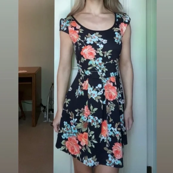 junior floral skater dress Ruby Rox floral skater dress for juniors